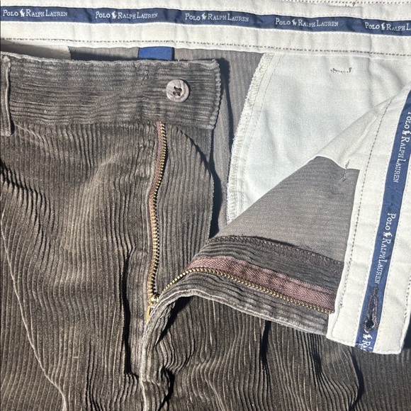 Vintage Ralph Lauren olive green men’s corduroy pants pleated front 36x32 - Picture 10 of 15
